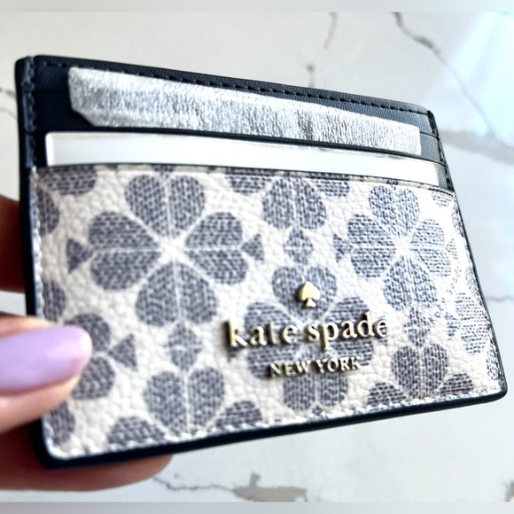 kate spade leather Spade flower Card holder double sided NWT - Picture 6 of 11